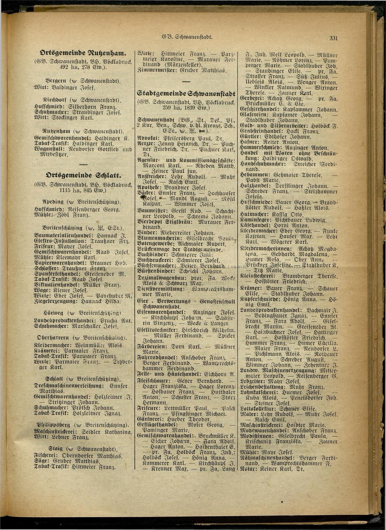 Handels- und Gewerbe-Adreßbuch von Oberösterreich 1923 - Seite 491