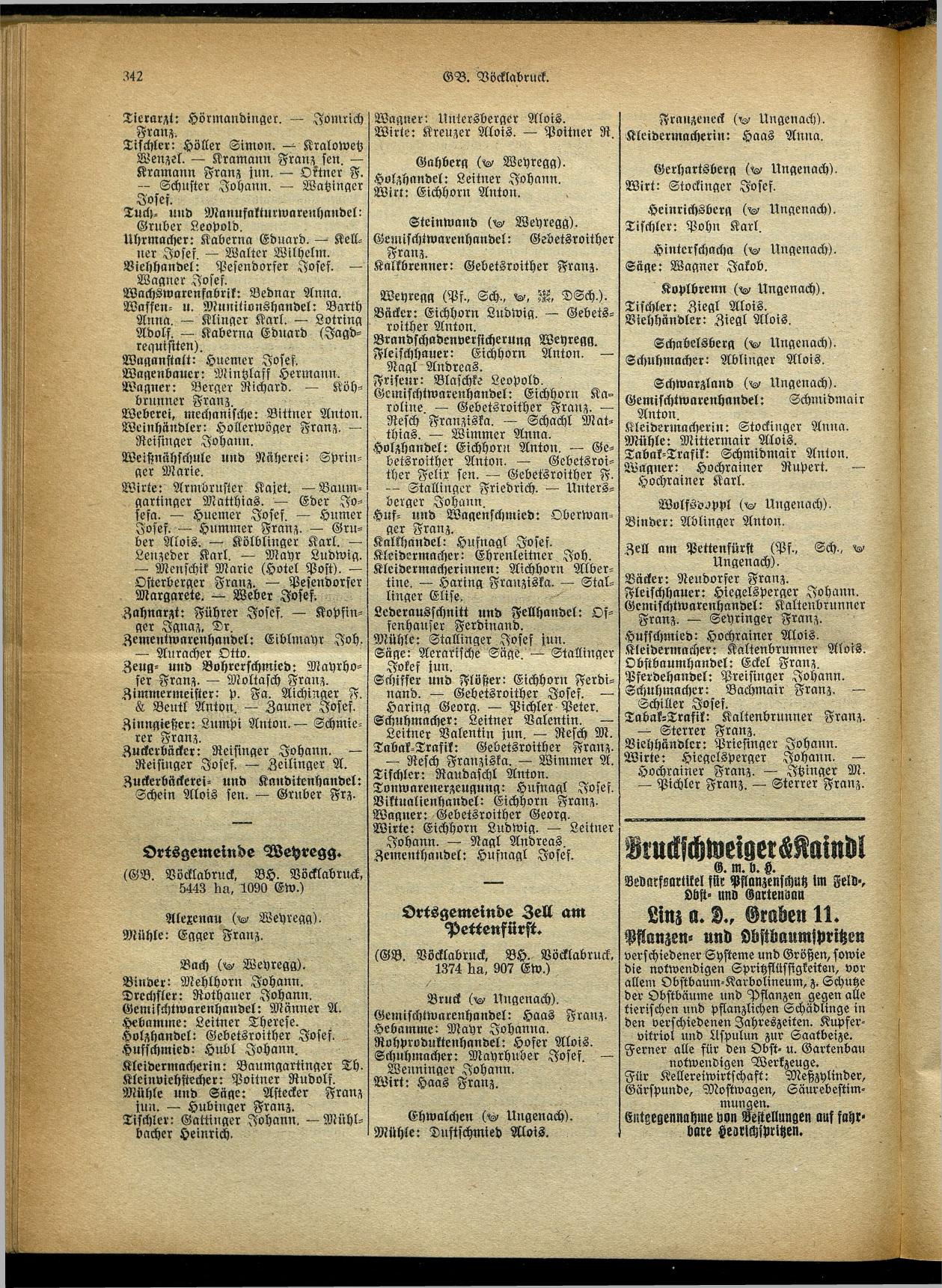 Handels- und Gewerbe-Adreßbuch von Oberösterreich 1923 - Seite 502