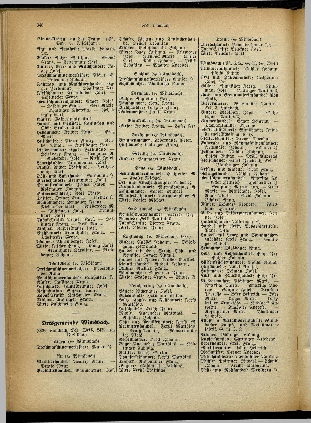 Handels- und Gewerbe-Adreßbuch von Oberösterreich 1923 - Page 508