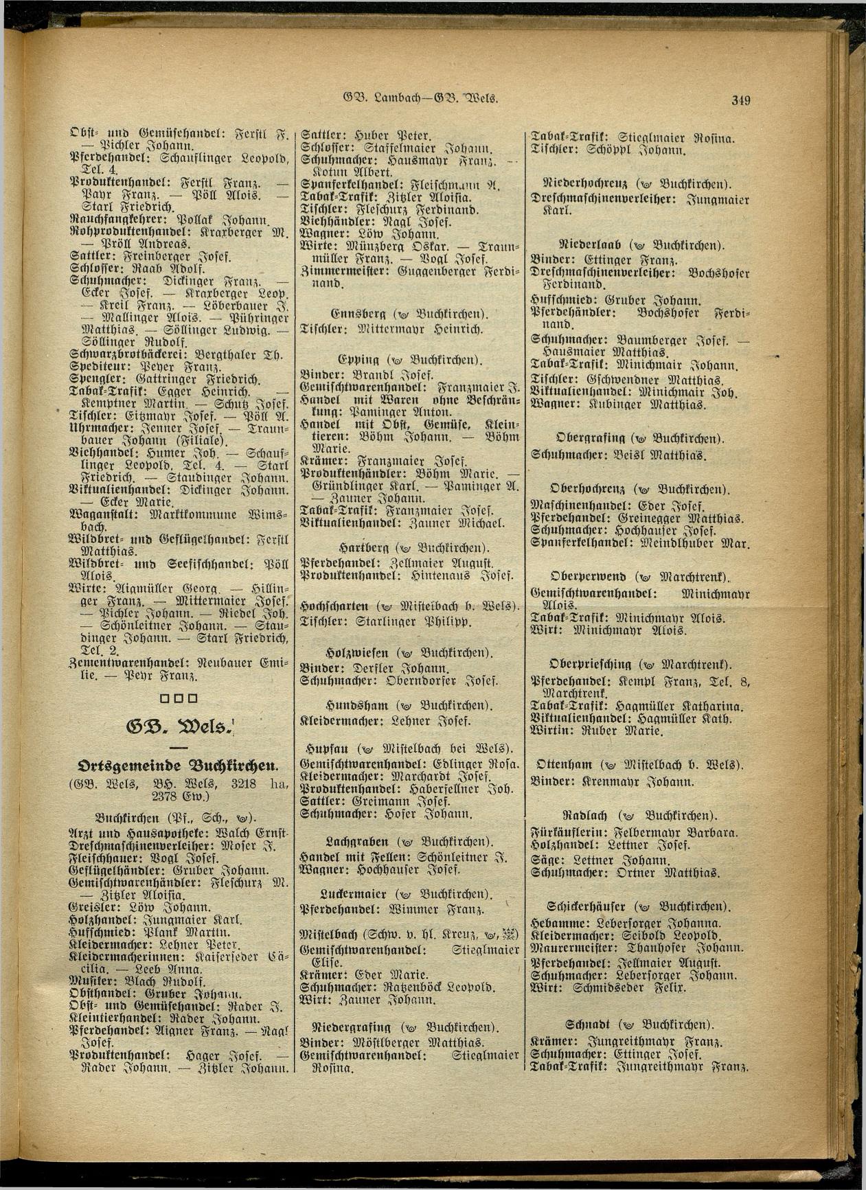 Handels- und Gewerbe-Adreßbuch von Oberösterreich 1923 - Seite 509