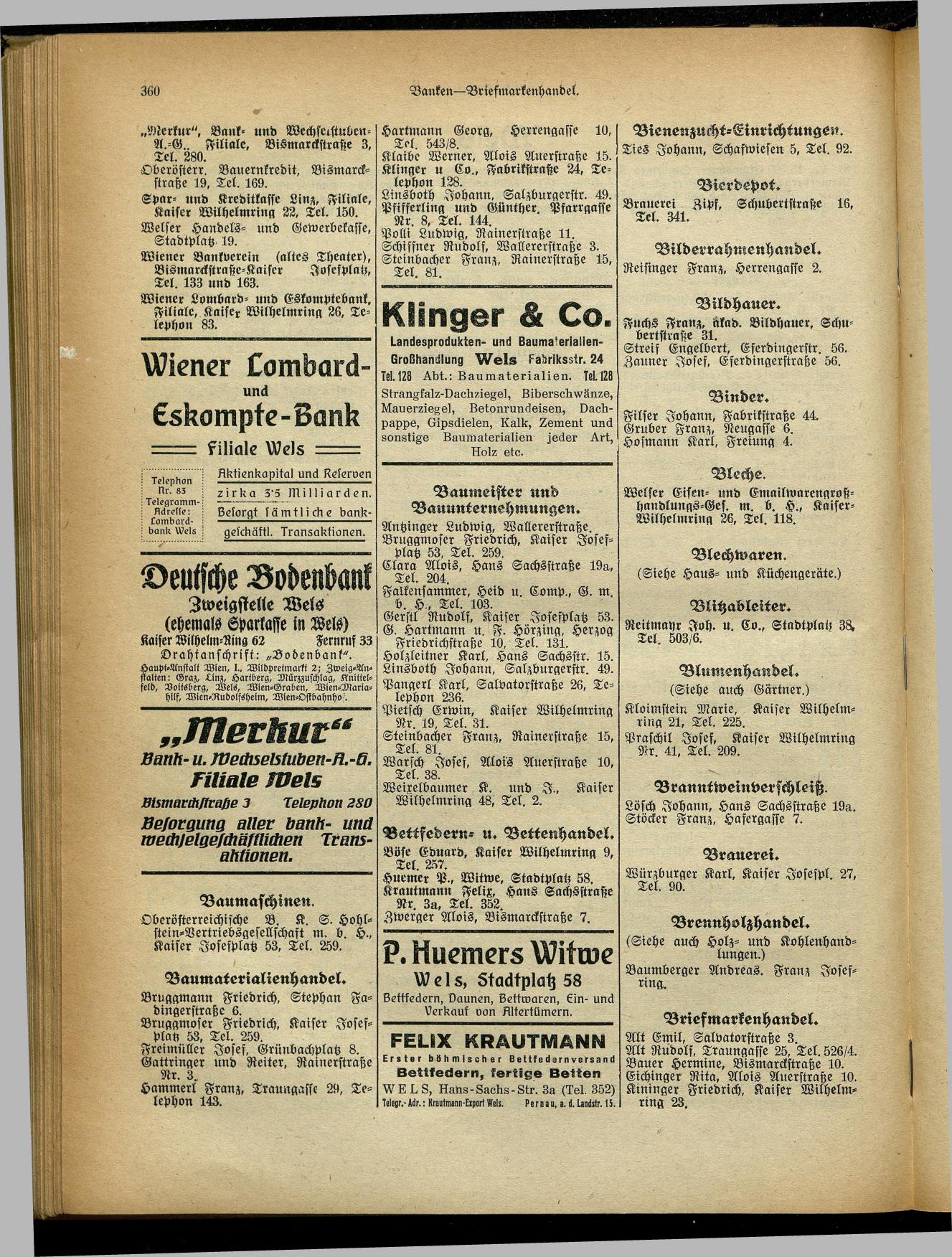 Handels- und Gewerbe-Adreßbuch von Oberösterreich 1923 - Page 520