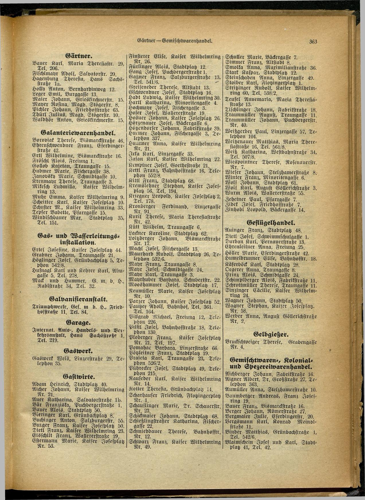 Handels- und Gewerbe-Adreßbuch von Oberösterreich 1923 - Page 523