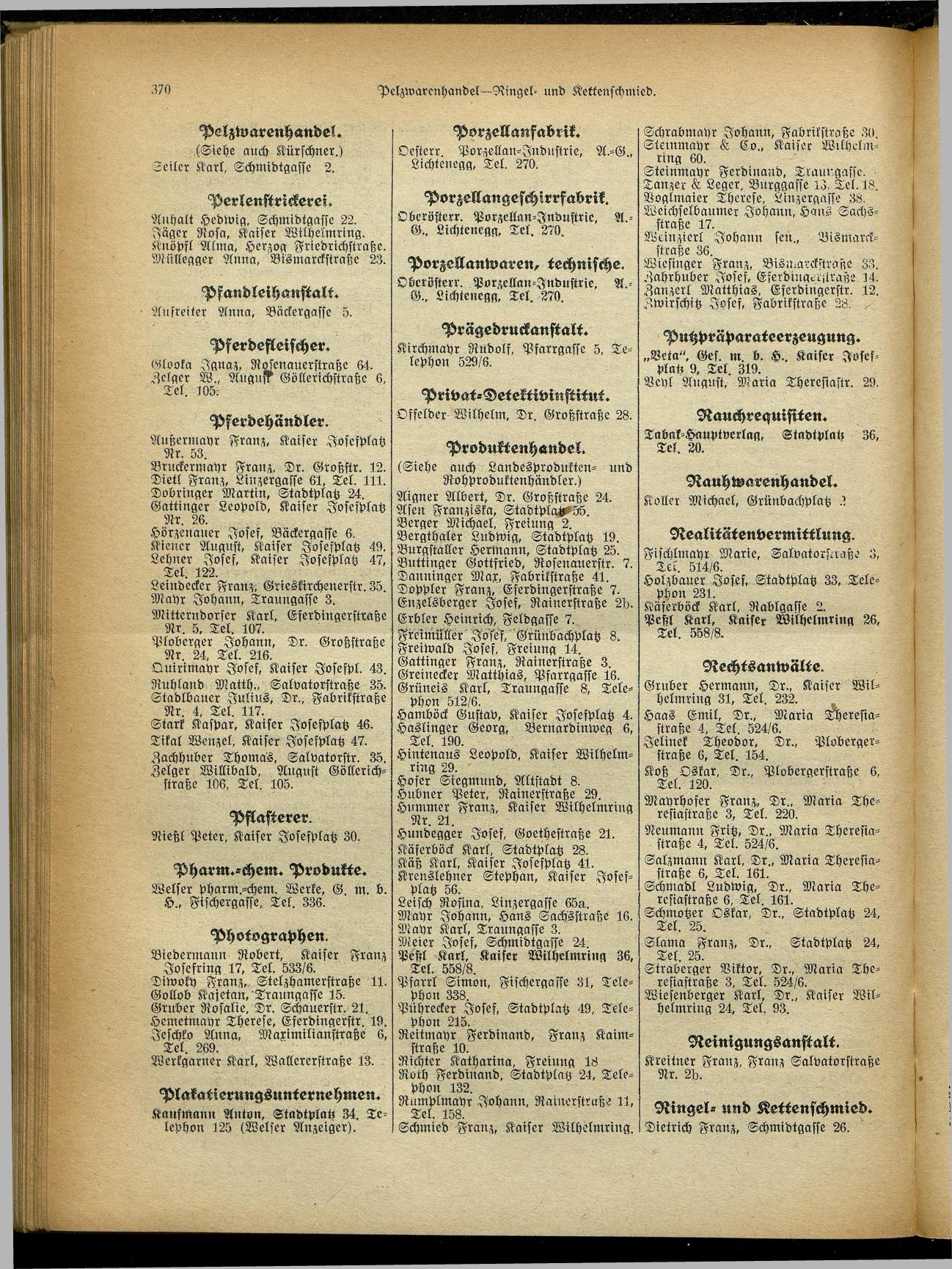 Handels- und Gewerbe-Adreßbuch von Oberösterreich 1923 - Seite 530