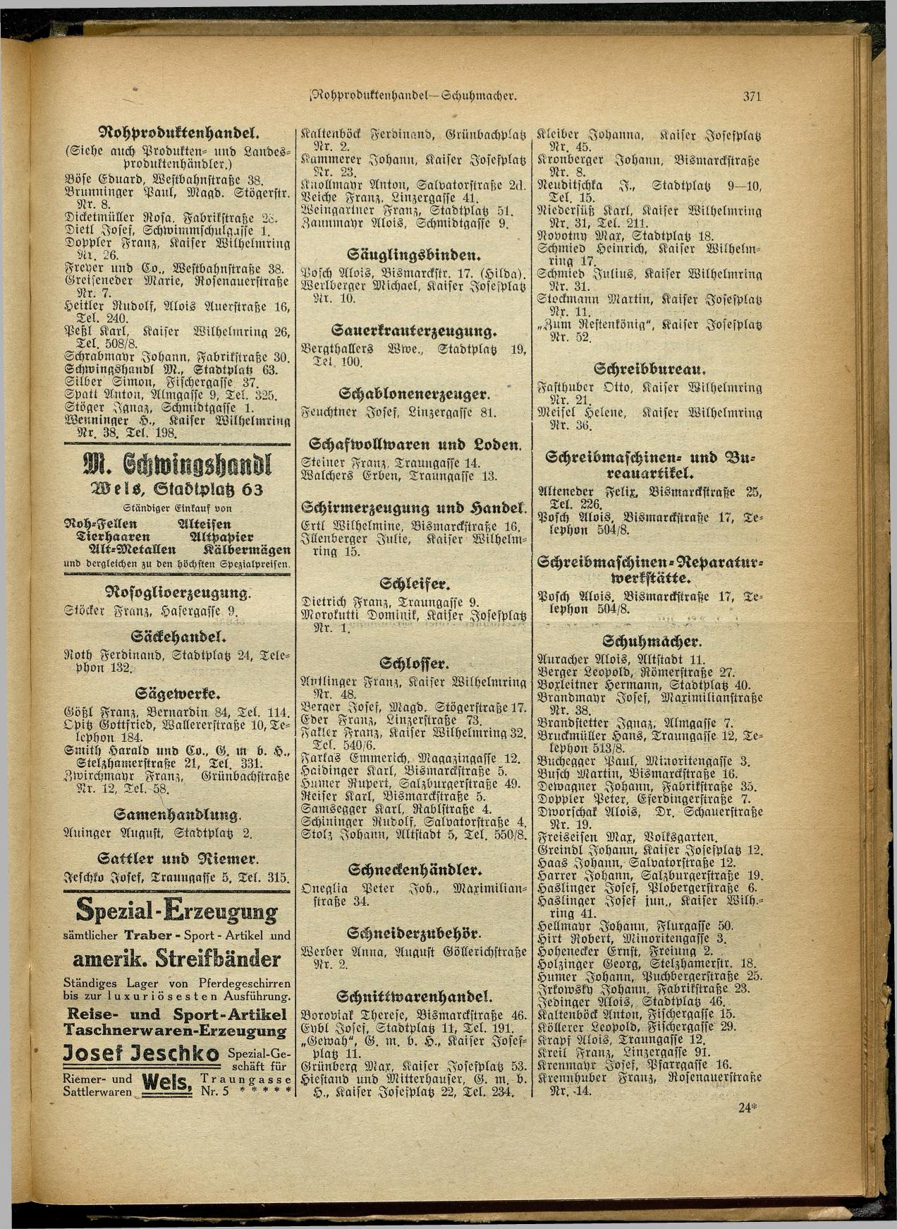 Handels- und Gewerbe-Adreßbuch von Oberösterreich 1923 - Seite 531
