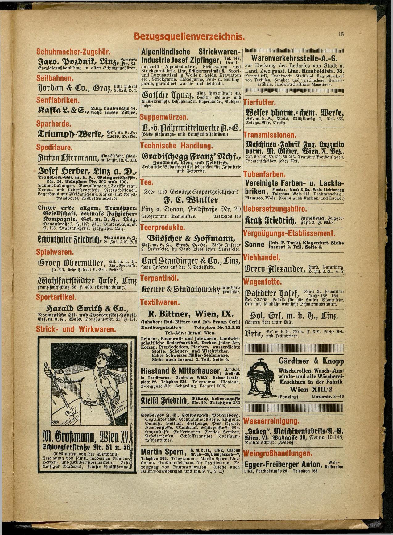 Handels- und Gewerbe-Adreßbuch von Oberösterreich 1923 - Seite 571