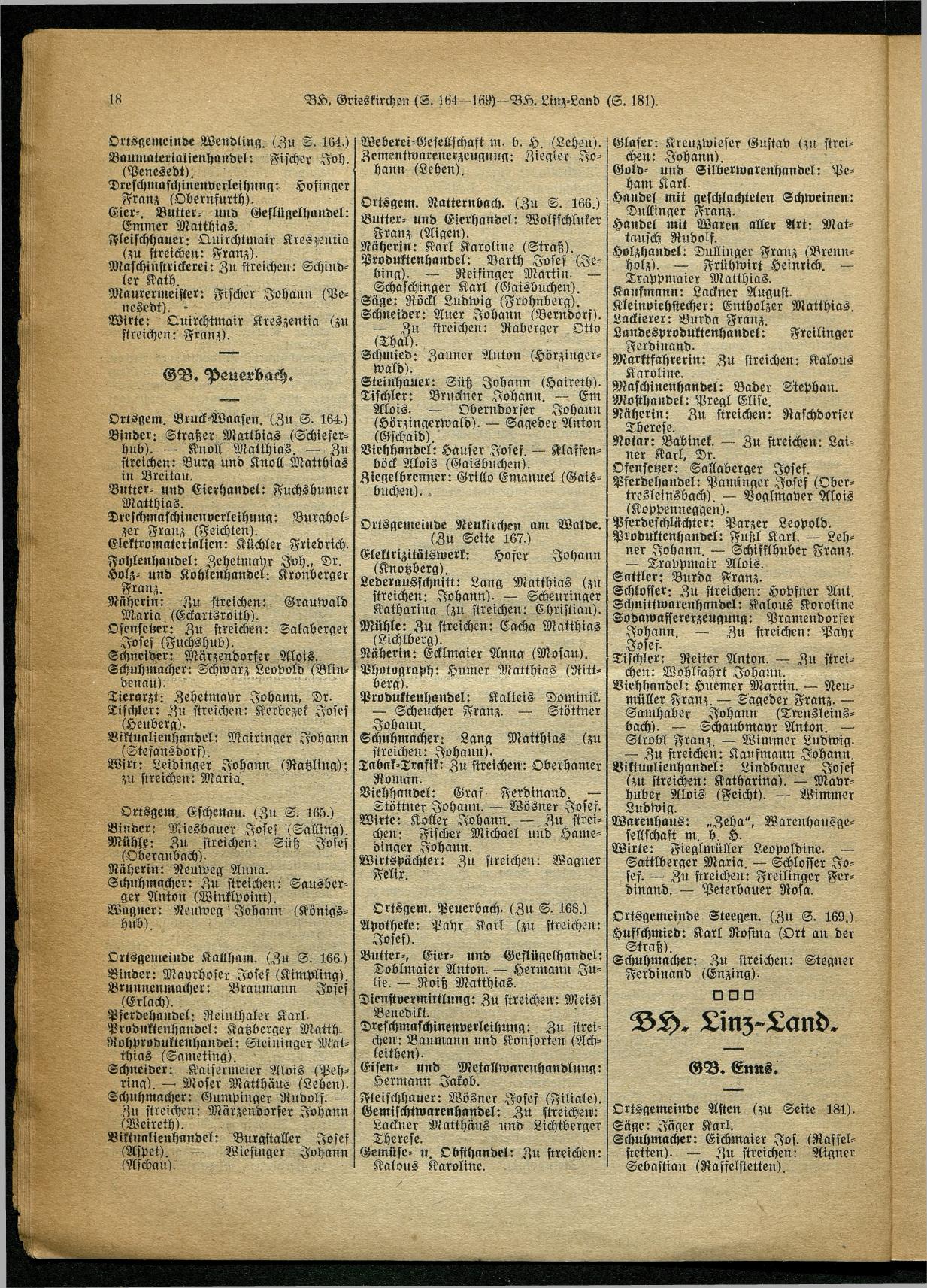 Handels- und Gewerbe-Adreßbuch von Oberösterreich 1923 - Page 591