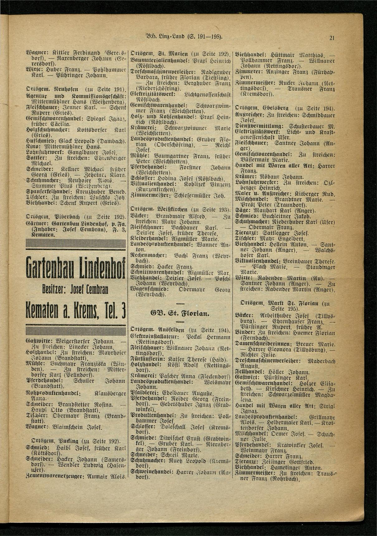 Handels- und Gewerbe-Adreßbuch von Oberösterreich 1923 - Page 594