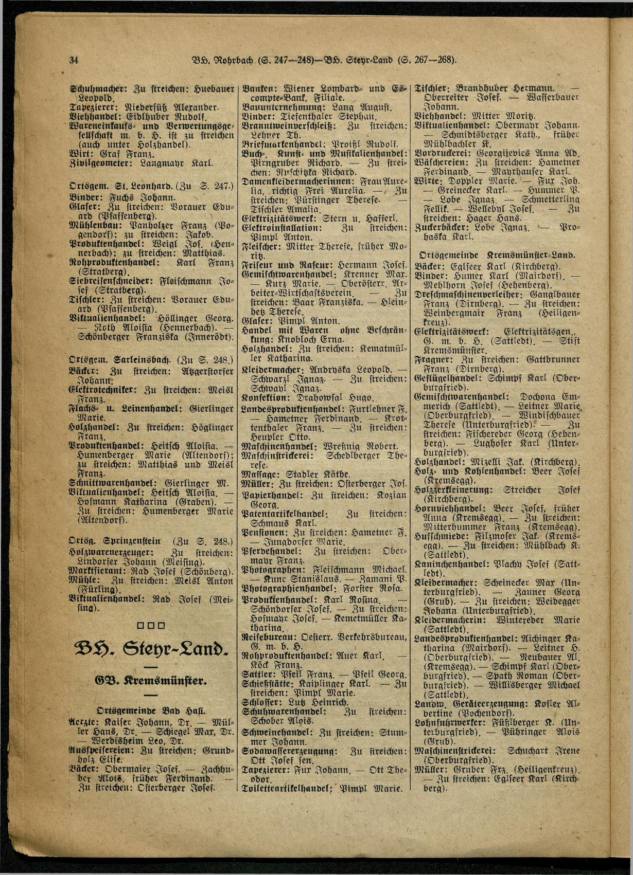 Handels- und Gewerbe-Adreßbuch von Oberösterreich 1923 - Page 607