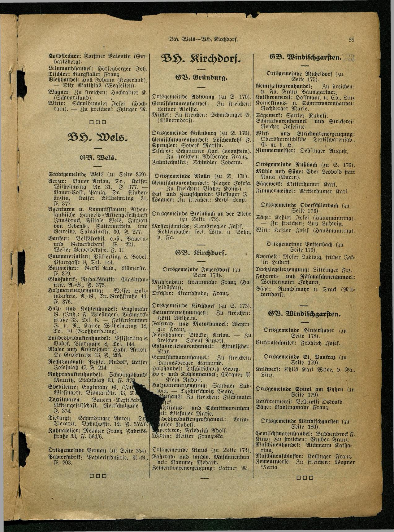 Handels- und Gewerbe-Adreßbuch von Oberösterreich 1923 - Page 628