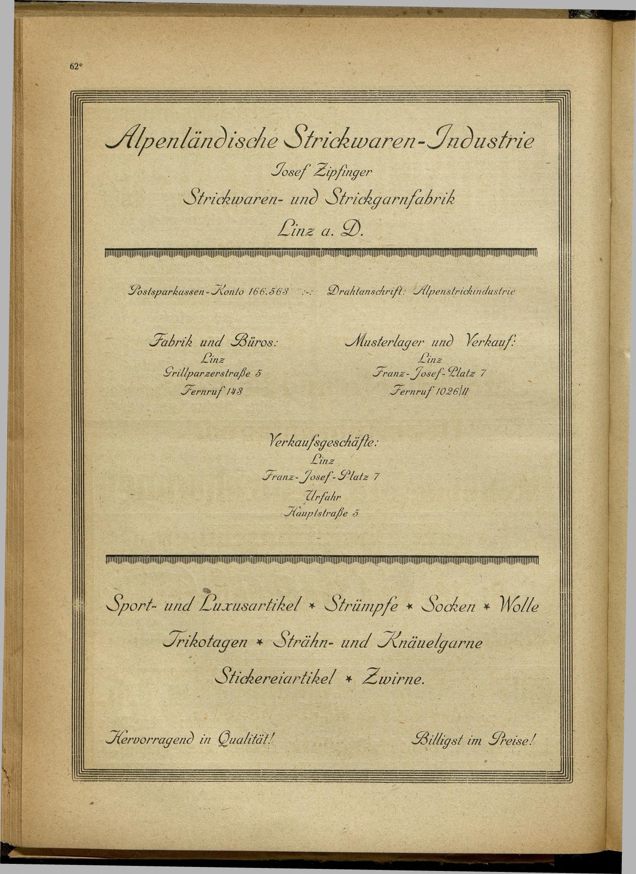 Handels- und Gewerbe-Adreßbuch von Oberösterreich 1923 - Page 64
