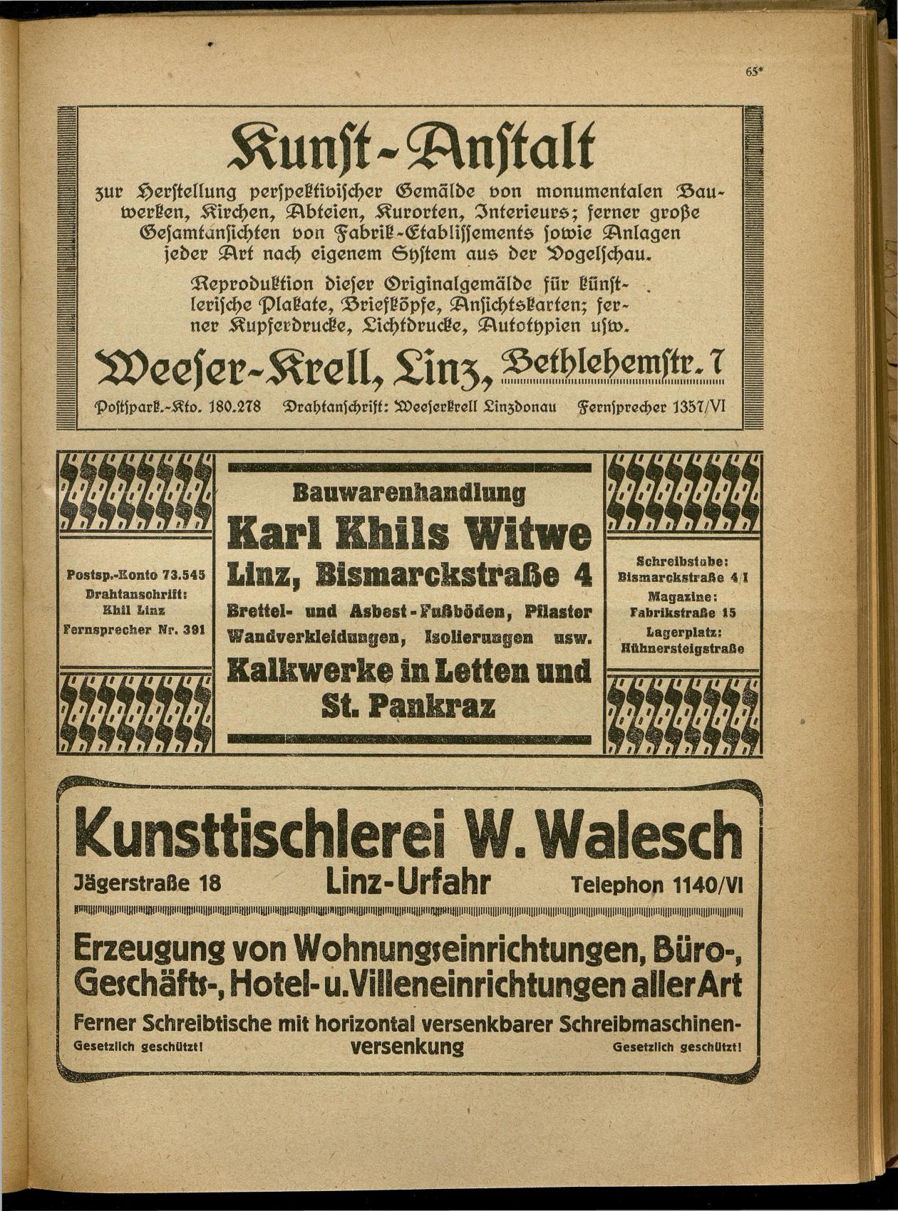 Handels- und Gewerbe-Adreßbuch von Oberösterreich 1923 - Seite 67