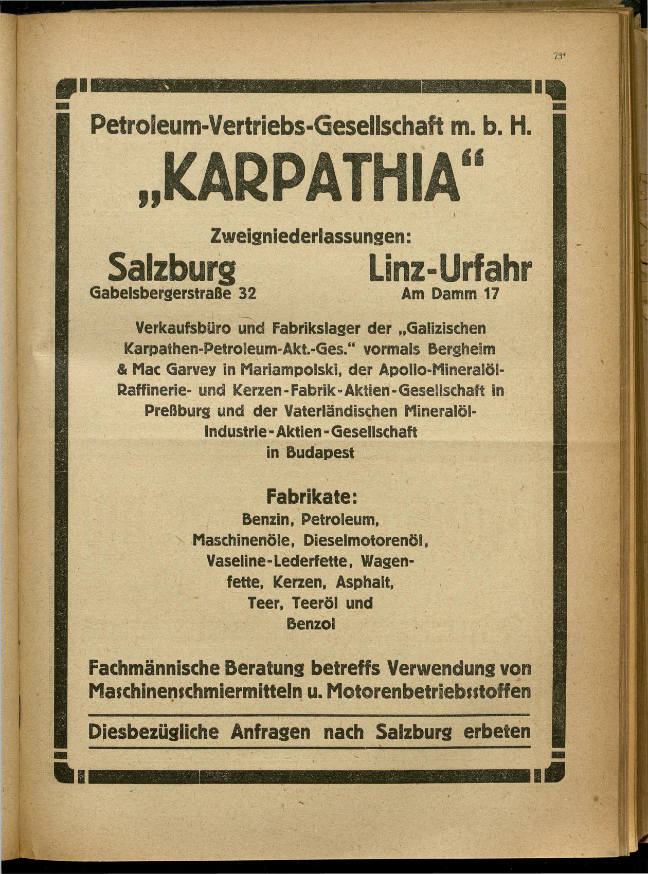 Handels- und Gewerbe-Adreßbuch von Oberösterreich 1923 - Seite 75