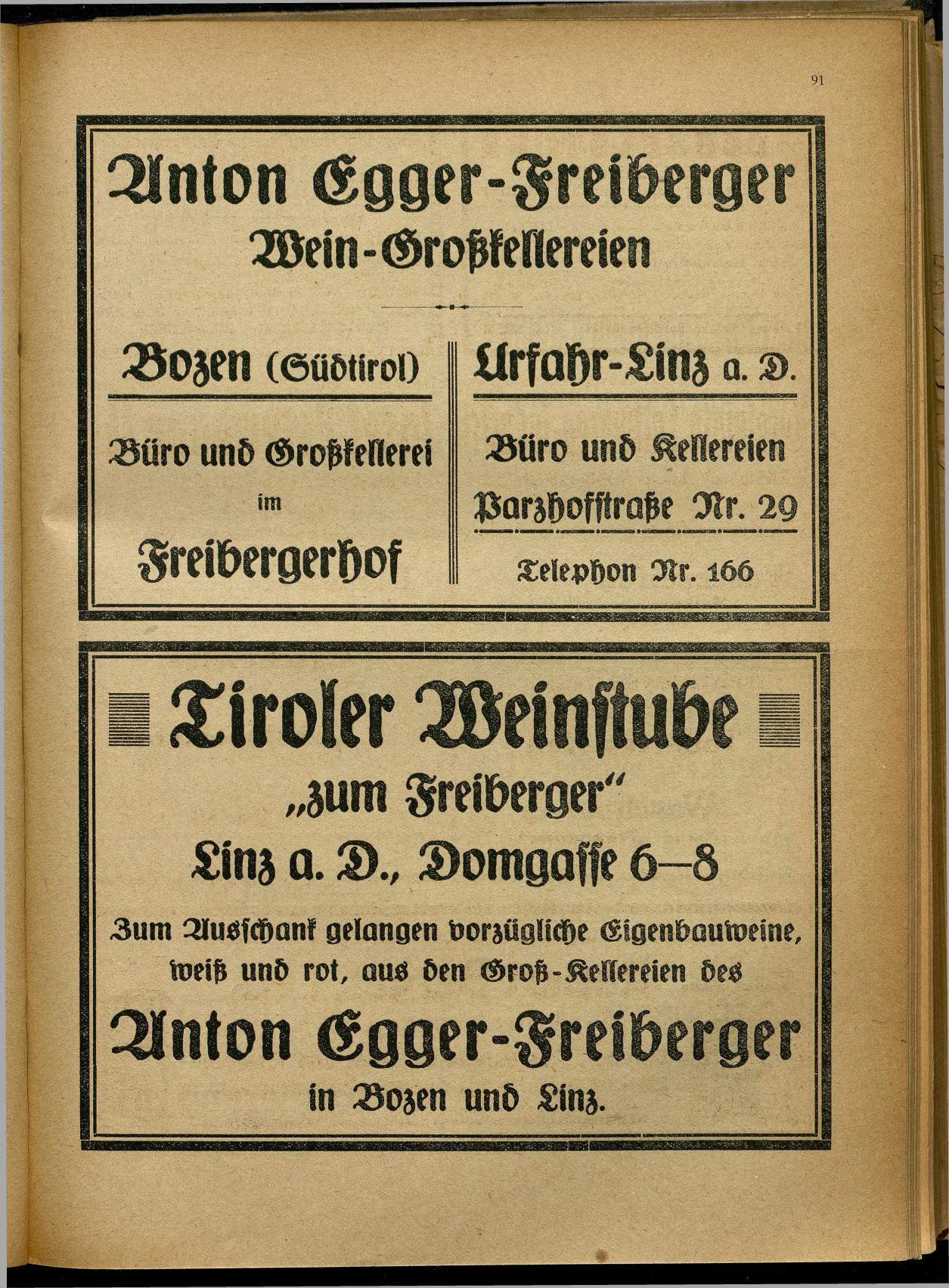 Handels- und Gewerbe-Adreßbuch von Oberösterreich 1923 - Seite 93