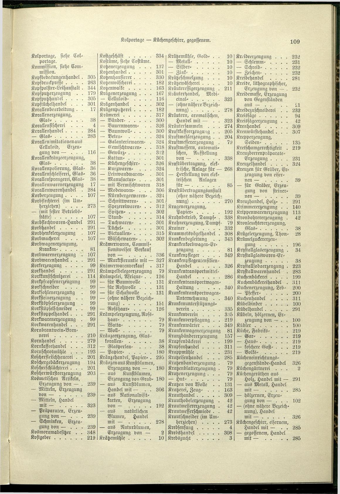 Verzeichnis der Gewerbe der im Reichsrathe vertretenen Königreiche und Länder 1900 - Page 113