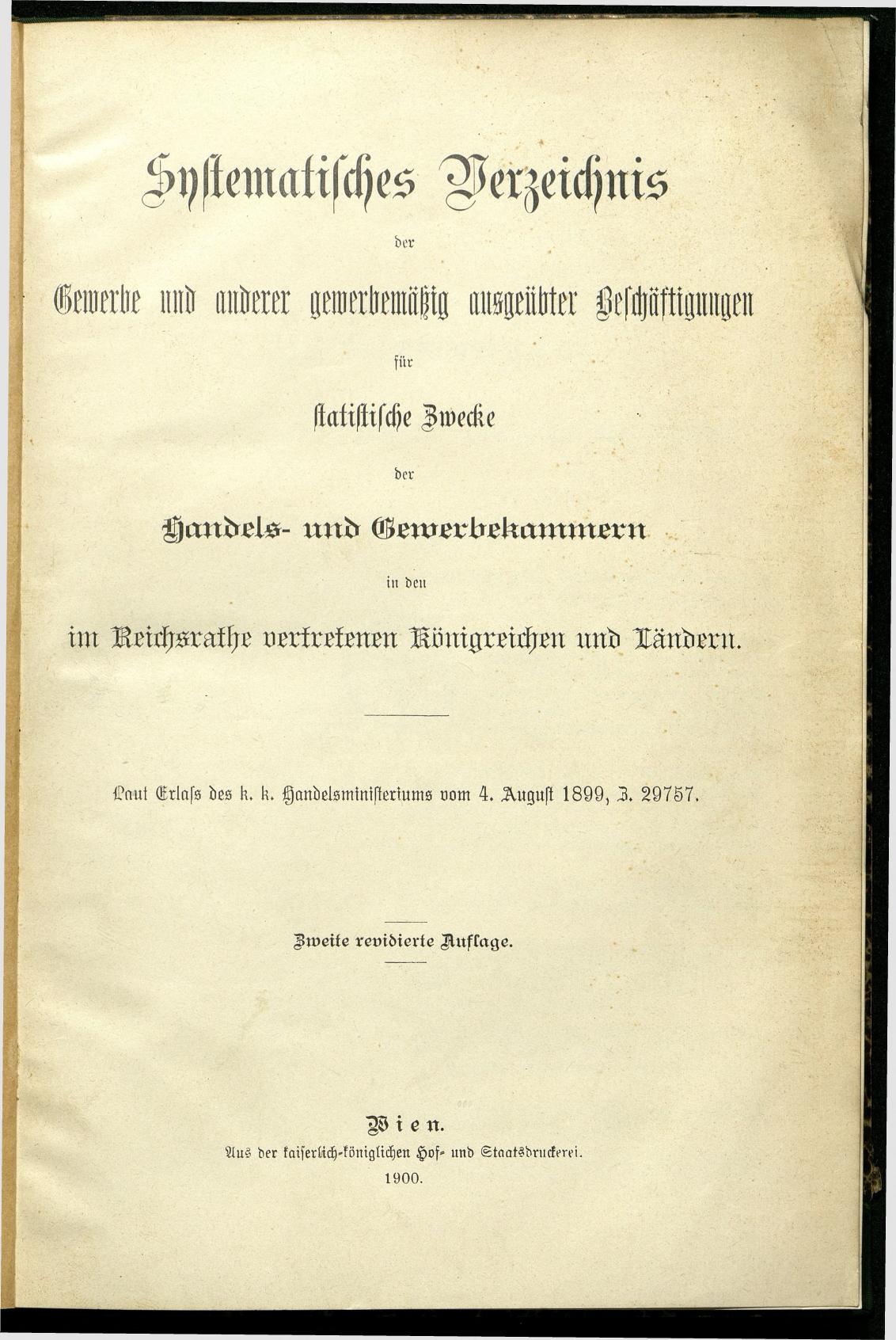 Verzeichnis der Gewerbe der im Reichsrathe vertretenen Königreiche und Länder 1900 - Page 5