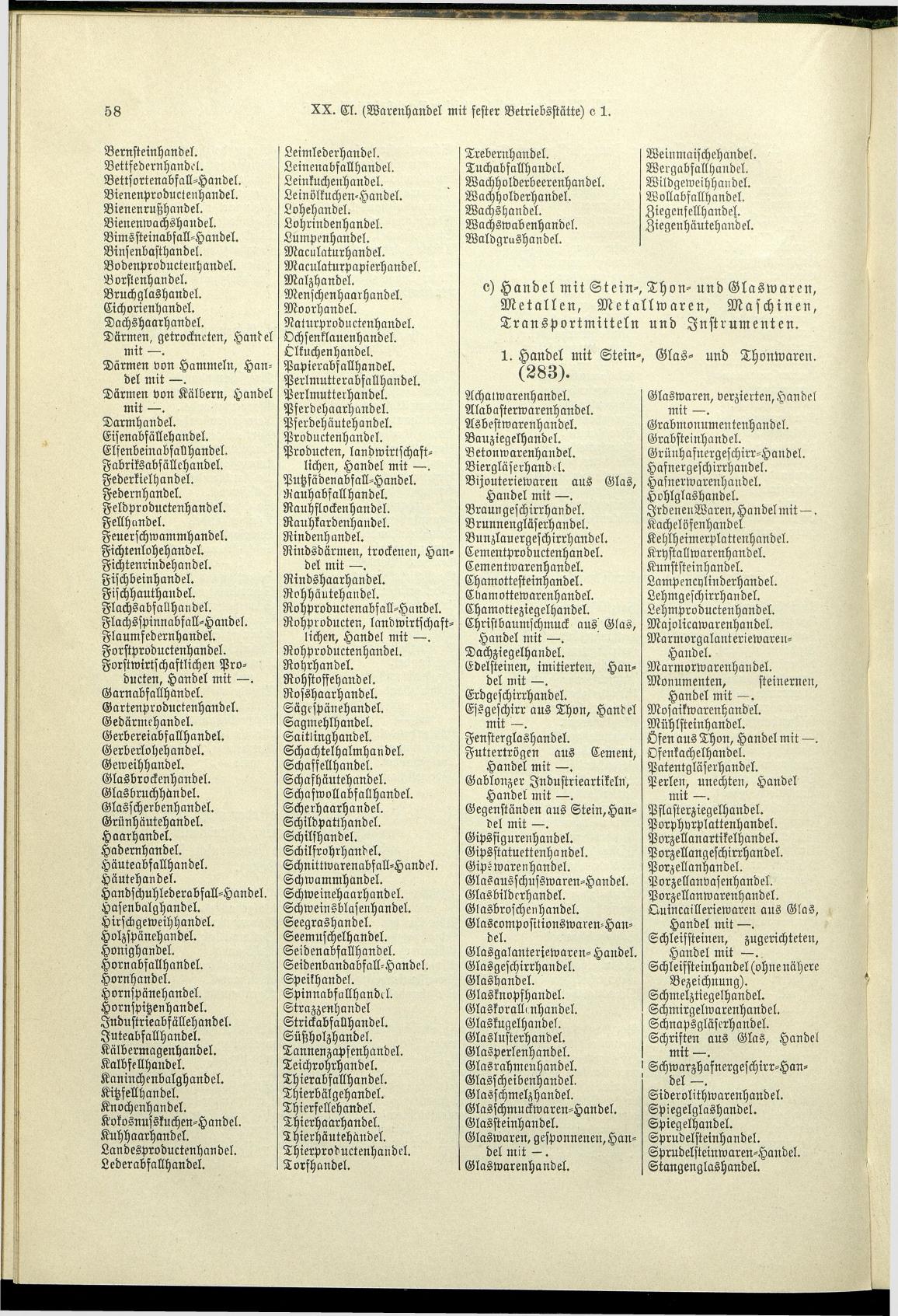 Verzeichnis der Gewerbe der im Reichsrathe vertretenen Königreiche und Länder 1900 - Page 62