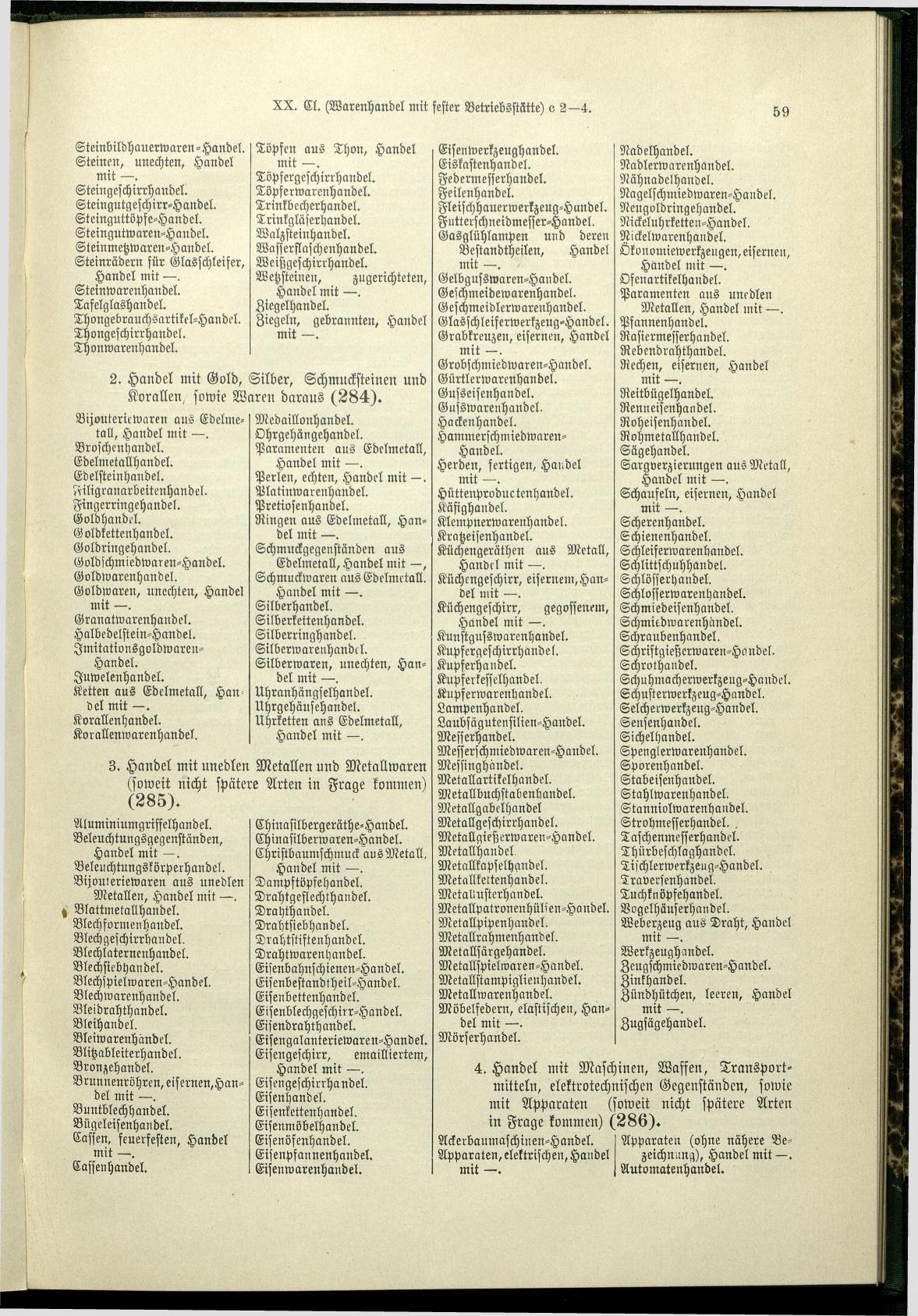 Verzeichnis der Gewerbe der im Reichsrathe vertretenen Königreiche und Länder 1900 - Seite 63