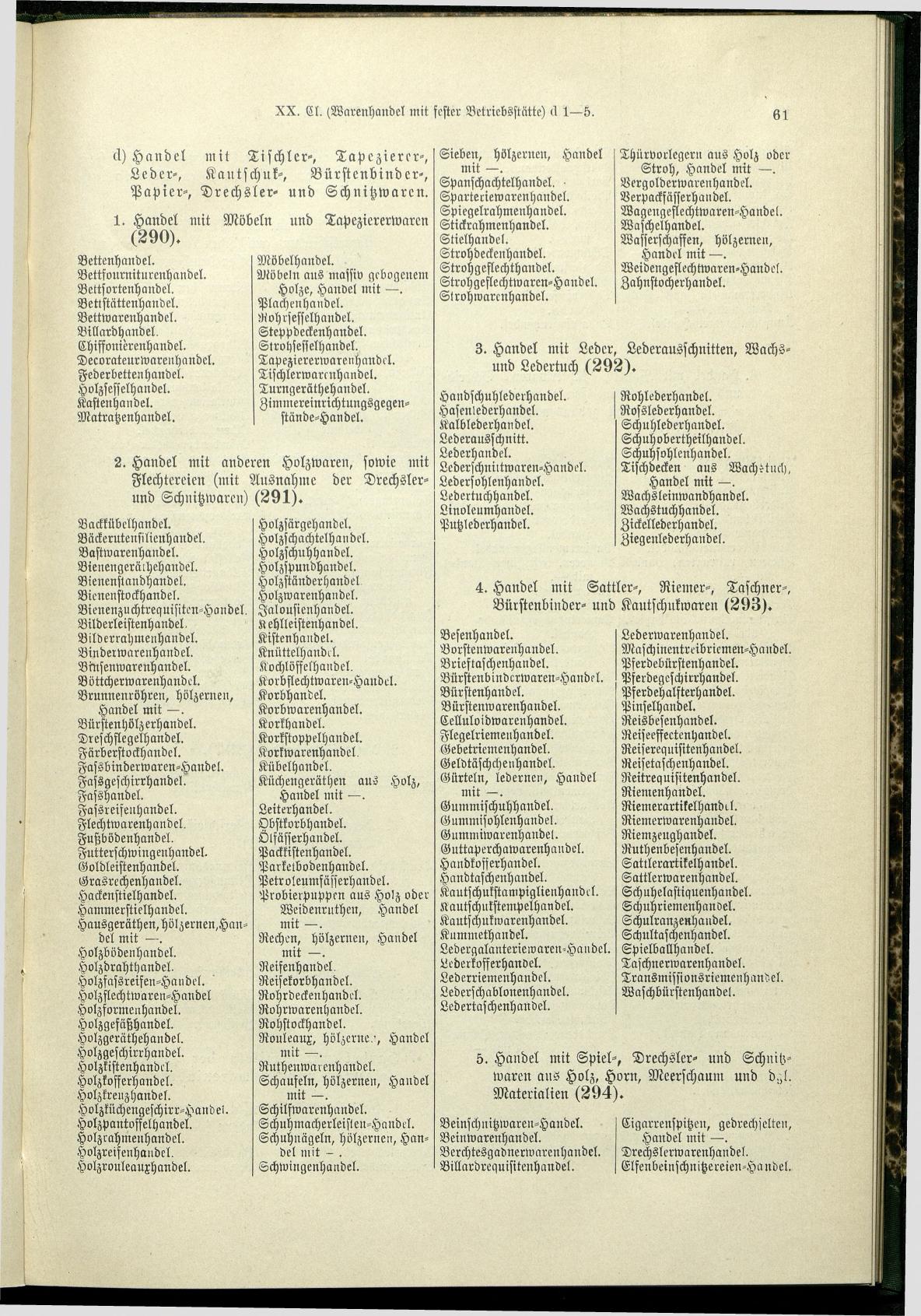 Verzeichnis der Gewerbe der im Reichsrathe vertretenen Königreiche und Länder 1900 - Seite 65
