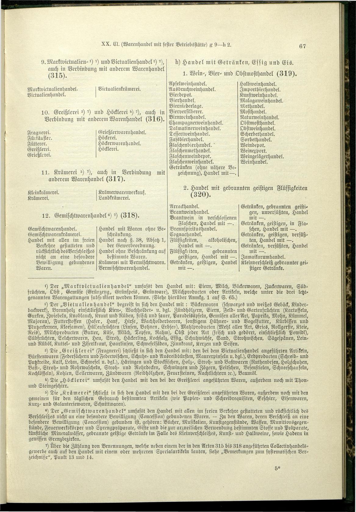 Verzeichnis der Gewerbe der im Reichsrathe vertretenen Königreiche und Länder 1900 - Seite 71