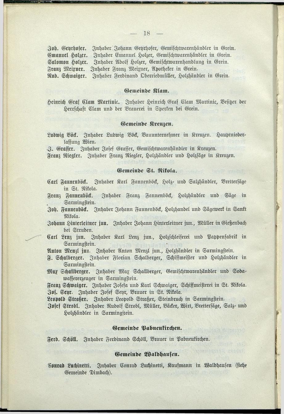 Verzeichnis der protokollierten Firmen und Genossenschaften in Oberösterreich 1908 - Page 22