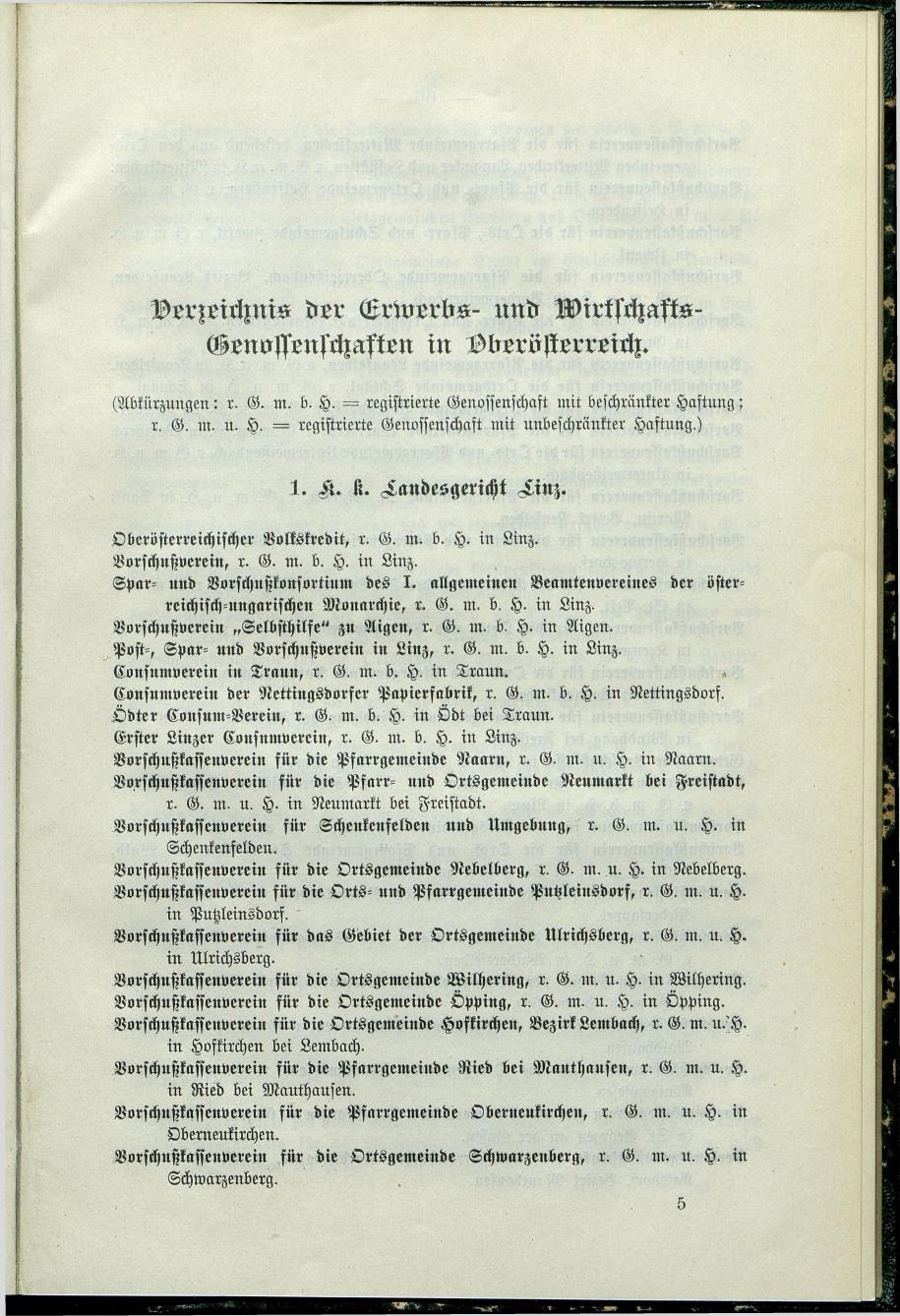 Verzeichnis der protokollierten Firmen und Genossenschaften in Oberösterreich 1908 - Seite 69