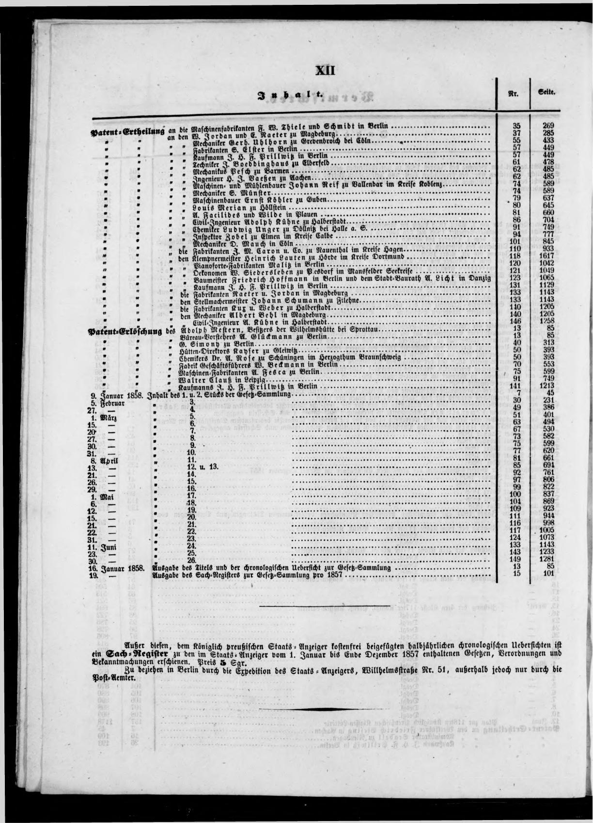 Königlich Preußischer Staats-Anzeiger Nr. 1 vom 01.01.1858 - Seite 11