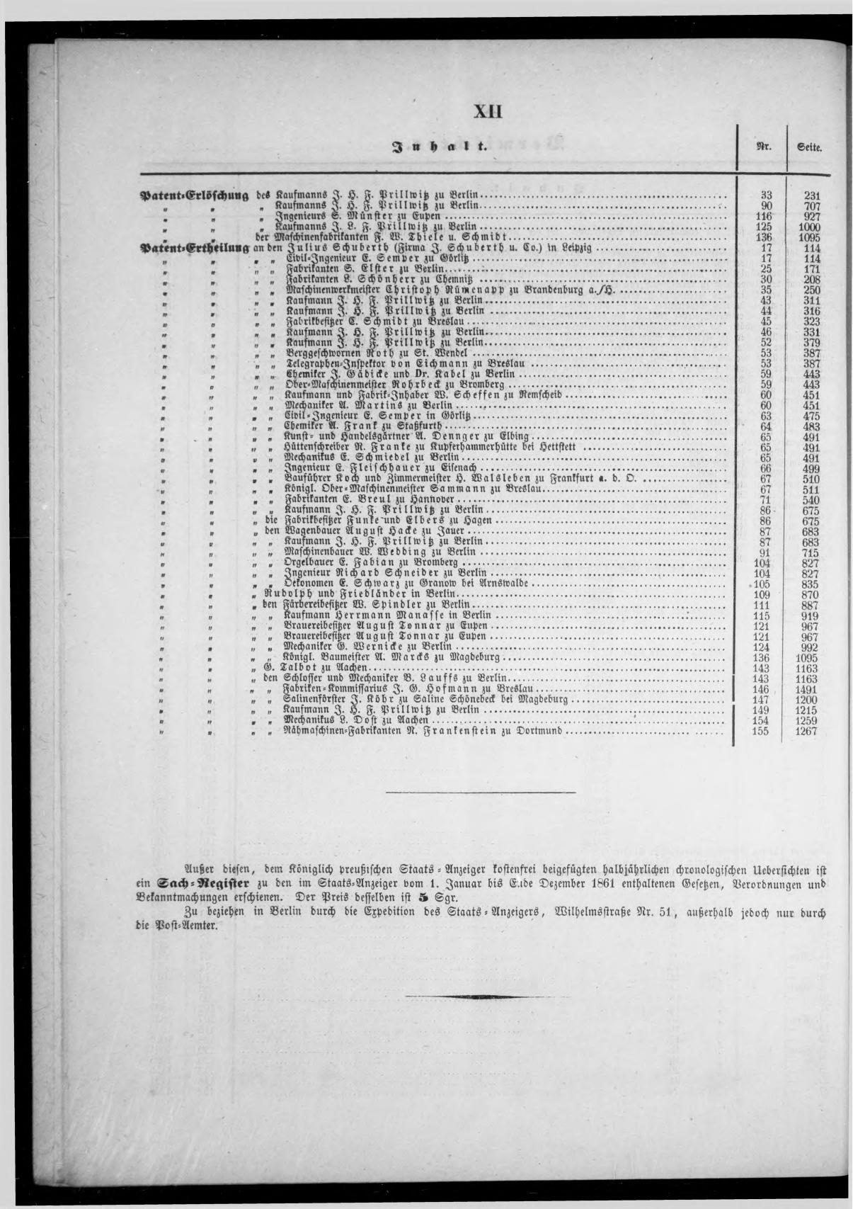 Königlich Preußischer Staats-Anzeiger Nr. 1 vom 01.01.1861 - Page 11