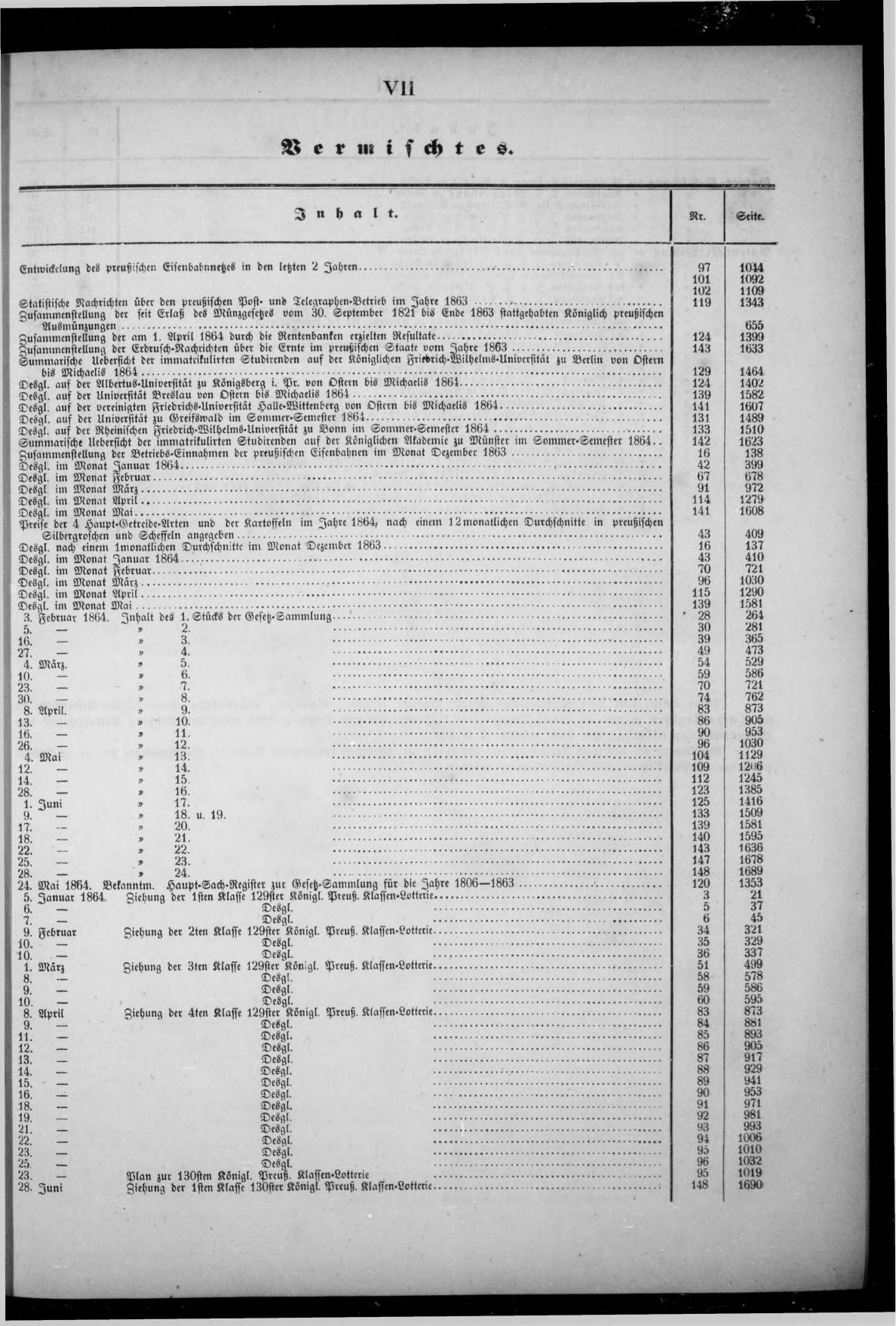 Königlich Preußischer Staats-Anzeiger Nr. 1 vom 01.01.1864 - Page 7