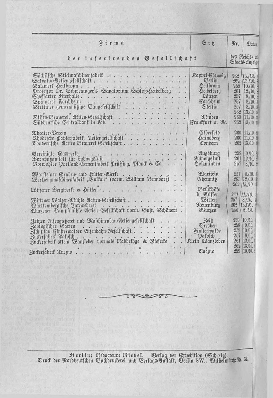 Deutscher Reichs-Anzeiger und Königlich Preußischer Staats-Anzeiger Nr. 265 vom 17.10.1888 - Seite 7